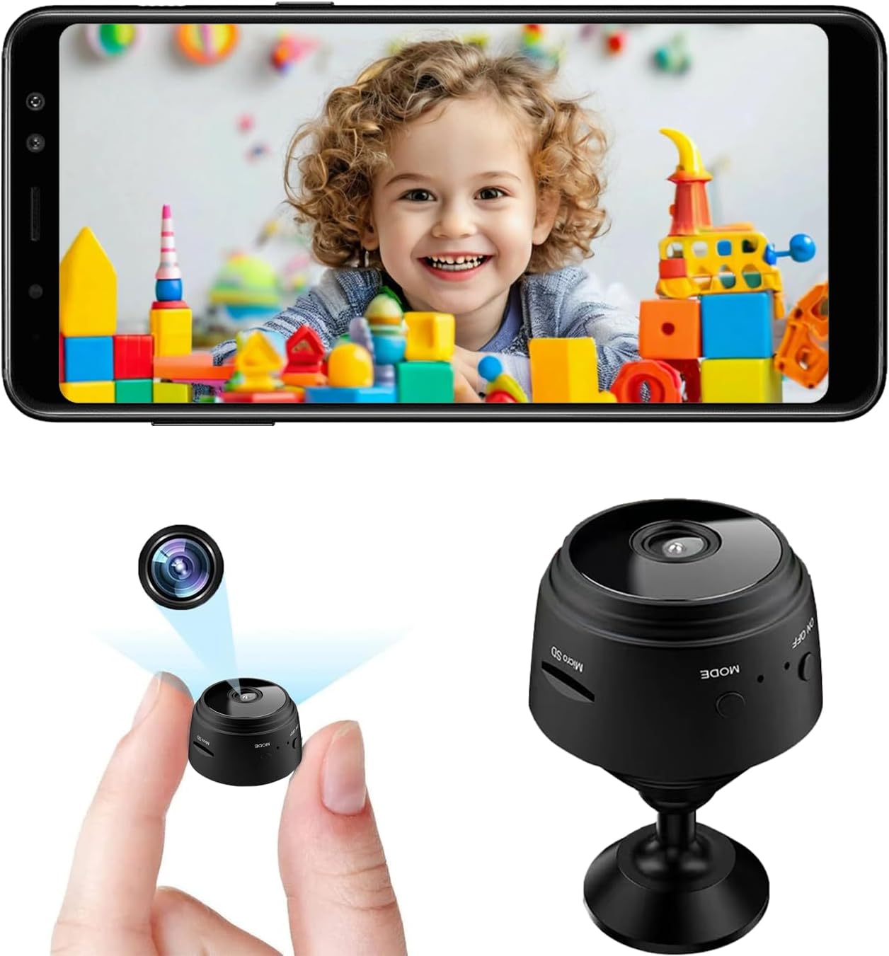 Home Security Monitoring System - Mini Güvenlik Kamerası, Bebek/Evcil Hayvan/Dadı için