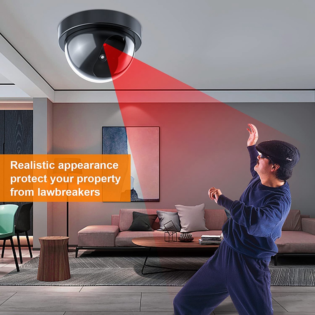 Home Security Lights Outdoors - Sahte Güvenlik Kamerası, Kırmızı LED Işıklı