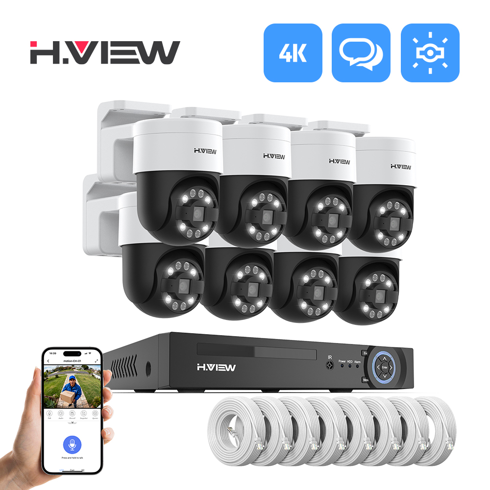 Home Security Camera Installation - H.view 8Ch 4K 5MP 8MP Cctv
