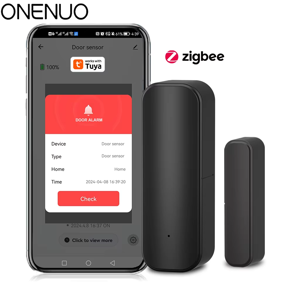 Sim Gsm Alarm - Zigbee Pencere Kapı Sensörü Siyah Renkli