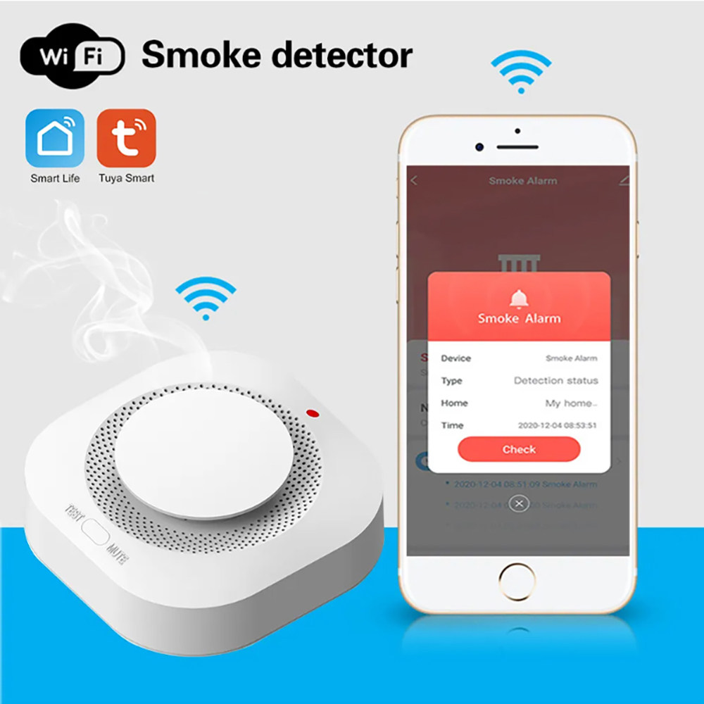 Home Security Monitoring System - Tuya Zigbee WiFi Akıllı Duman Dedektörü