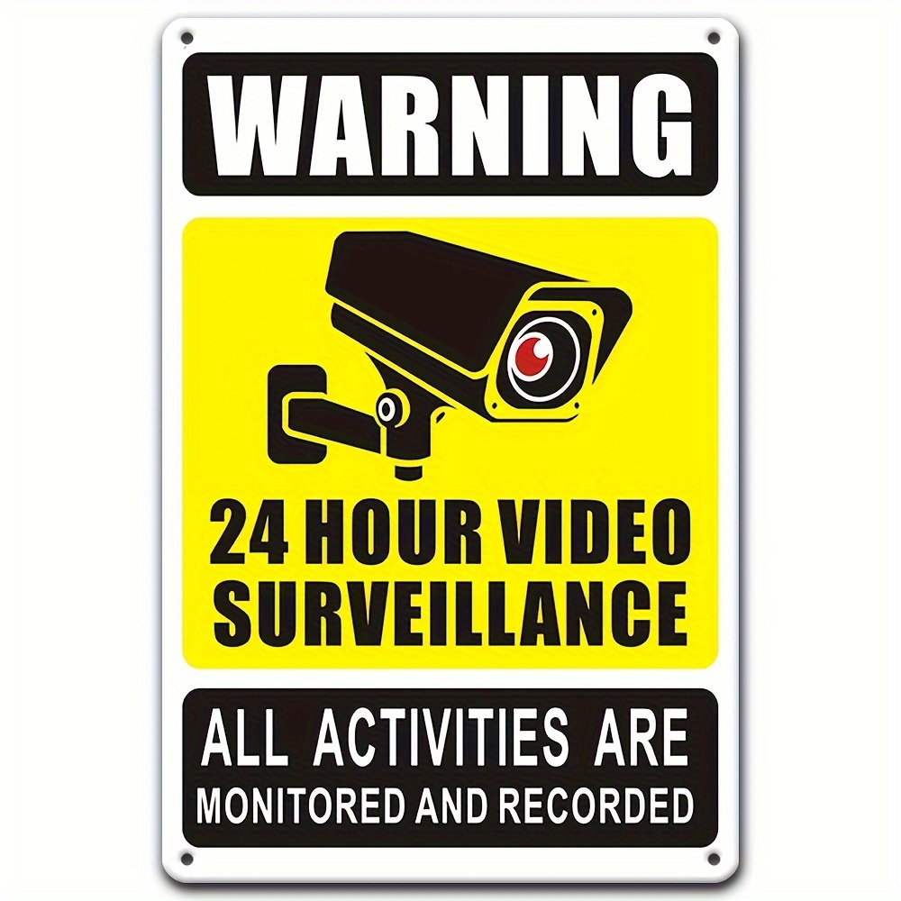 Home Security Camera Installation - 7/24 Video Gözetim Uyarı Levhası -