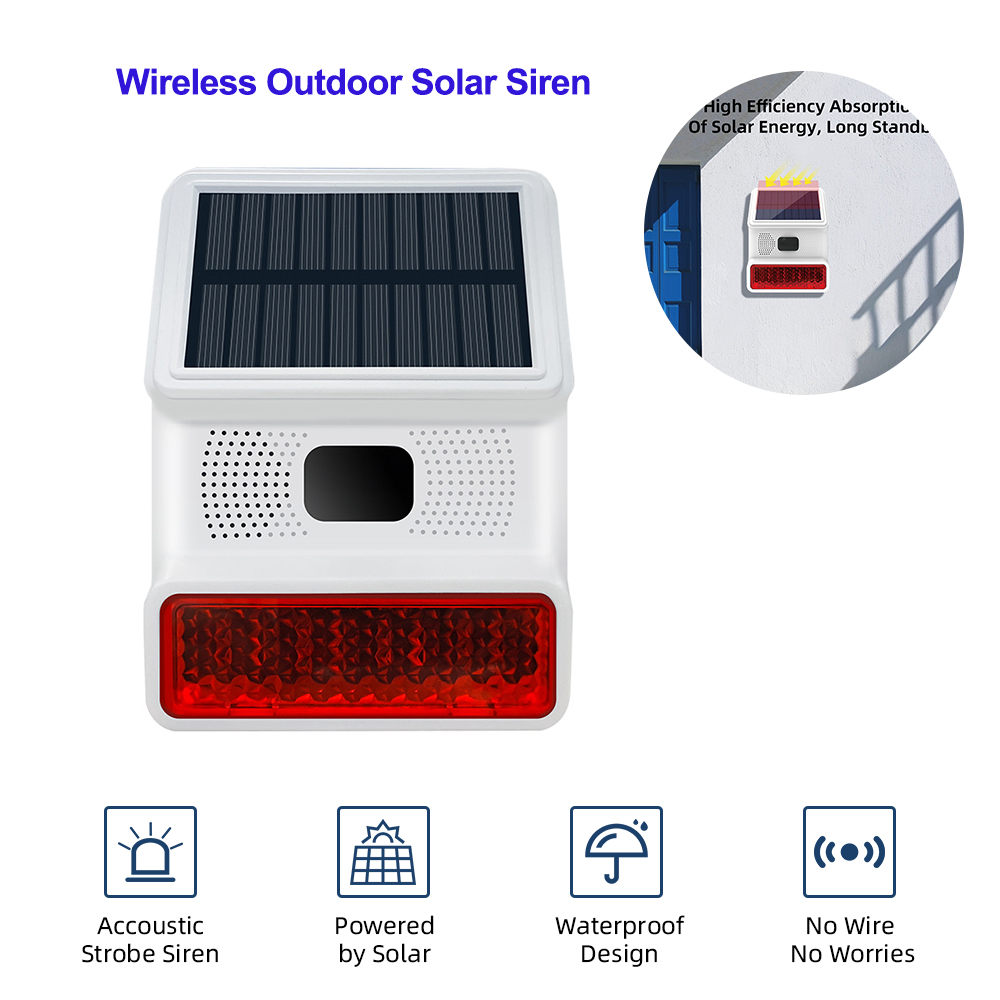Home Security Lights Outdoors - TAIBOAN 433MHZ kablosuz güneş ses işık