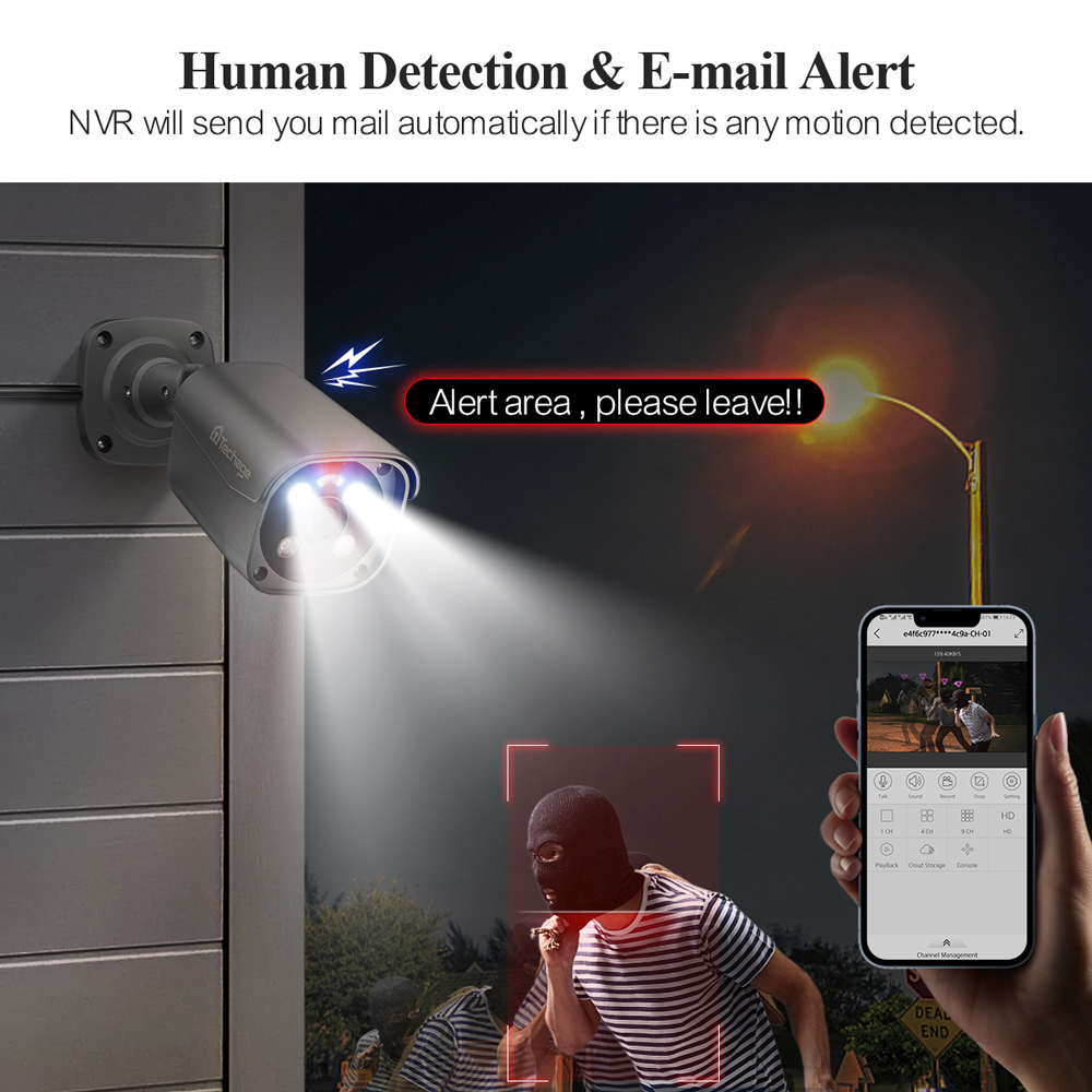 Techage H.265 8CH 5MP 8MP 4K P - Home Security Monitoring System incelemesi ve fiyatı